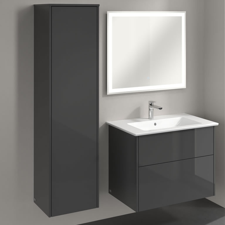 V&B Finero Glossy Grey Tall WallMounted Sanctuary Bathrooms